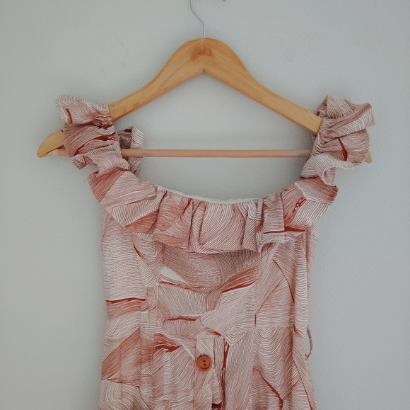 Indikah Ruffled Midi Dress in Peach Tones - Picture 7 of 7